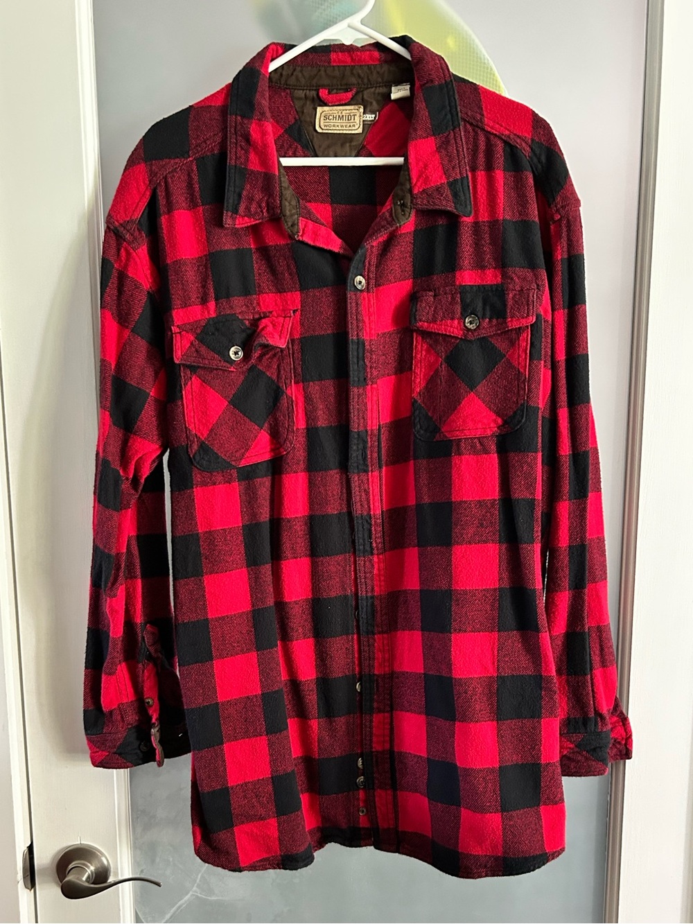 Schmidt Men's Red & Black Buffalo Plaid Button-Down Shirt